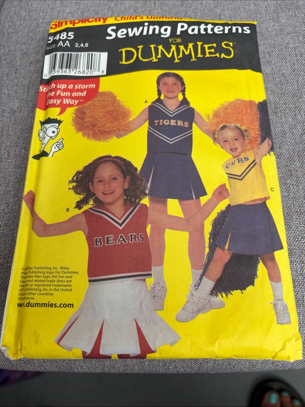 Simplicity Kids Cheerleader Sewing Patterns in Yellow, Navy & Red